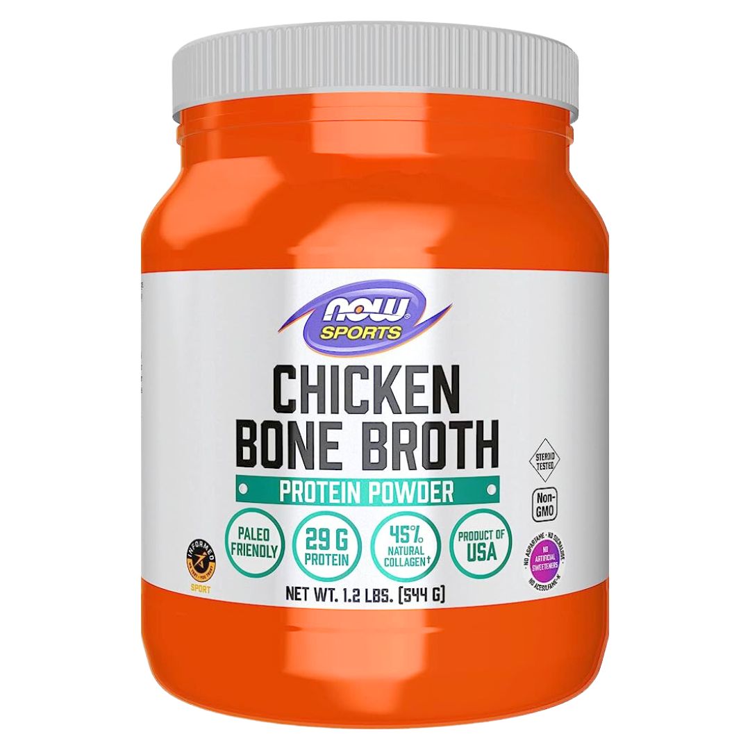 Now Sports Chicken Bone Broth Protein Powder 1.2 lbs (544 g) Now Sports Chicken Bone Broth Protein Powder 1.2 lbs (544 g)